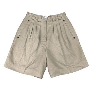 Jamie Sadock Golf Short Womens 8 Brown Faux Suede Pleated Front Retro High Waist - Picture 1 of 9