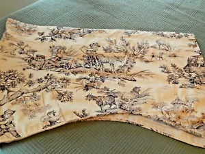 Country Curtains Toile Lined Scalloped Valance French Country 52x17 Creme/Brown - Picture 1 of 4