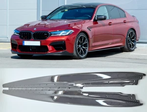 SIDE SKIRTS CARBON FIBER SPLITTERS EXTENSION BMW F90 M5 G30 - Picture 1 of 19