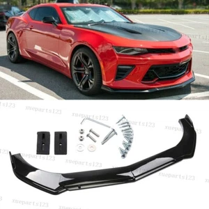 Black For Chevrolet Camaro SS Front Bumper Lip Spoiler Splitter Chin Body Kit - Picture 1 of 8