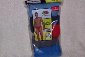 Vintage Men's Fruit Of The Loom 5 Pack Bikinis Underwear Briefs Medium 32-34 NEW - Picture 1 of 2