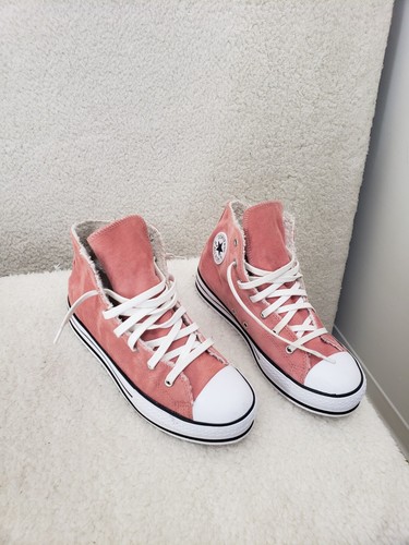 Sneakers Converse Chuck Taylor All Star bambino 6 scarpe foderate in tessuto rosa pelliccia sintetica