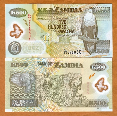 Zambia, 500 Kwacha, POLYMER, 2011, P-43h, UNC Cover