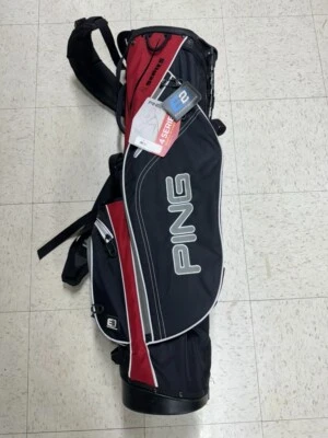 Bolsa de transporte de golf PING E2 SERIE 4 doble correa con soporte + cubierta - negra + roja Foto 1 de 4