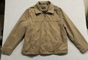 Dockers Premium Mens Jacket Coat Fleece Lined Khaki Men's XXG/XXL Full Zip - Picture 1 of 13