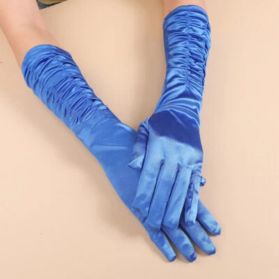 Women's Long Elbow Gloves Evening Party Gloves Silk Gloves Wedding Opera Gloves - Image 1 of 4