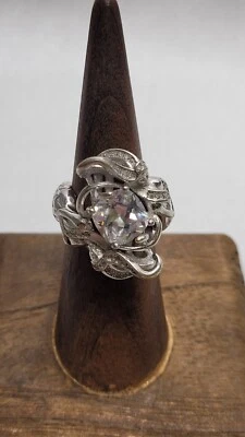 .925 Sterling Silver & Cubic Zirconia Mermaid Ring Size 6.5 - Image 1 of 4