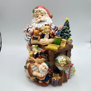 Fitz and Floyd Santa and Toys Musical Toyland Musical Tune F&F Music Box - Picture 1 of 4