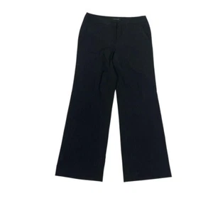 Larry Levine Signature 10 Pants Dress High Rise Black Blue Pin Stripe Career - Picture 1 of 4