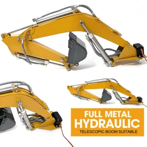 Metall Hydraulik Teleskop Ausleger Arm Schaufel für HUINA580 RC Bagger Zubehör - Bild 1 von 8