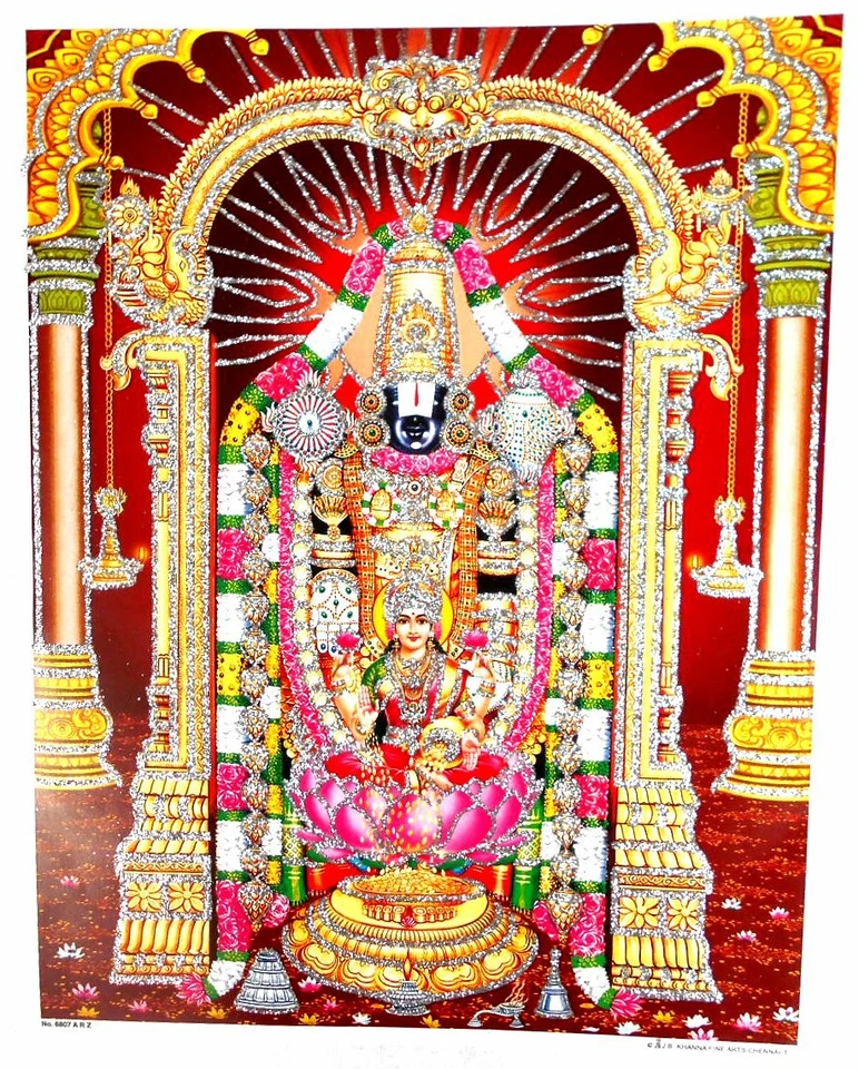 BILD  pic Indien  Papier mit GLITTER / GLITZER ! 28x22 cm LAXMI Lakshmi  (G7 - Bild 1 von 1