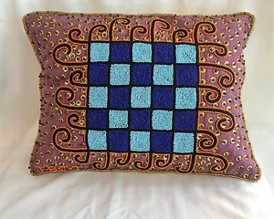 Throw Pillow Cushion Cover Pillow Sham Hand Beaded by Jean Baptiste Jean Joseph - Picture 1 of 6