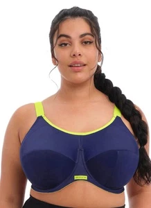 Elomi 36KEnergise Underwire Sports Bra NWT 8041 Navy Blue/Green - Picture 1 of 3