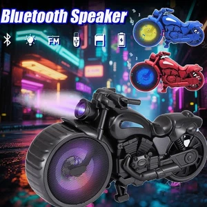 Retro Design Portable Bluetooth Speaker Motorcycle Replica TF Card LED FM Radio - Picture 1 of 23