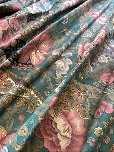 Grün Blumen Paisley Maß Vorhang Paneele Volant Set Klemmfalte Gefüttert 86"L - Bild 1 von 24