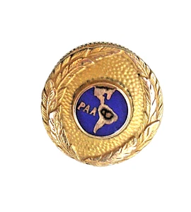 PAA PAN AMERICAN AIRWAYS PILOT BADGE CHIN STRAP STUD BUTTON 1930-40'S ORIGINAL - Bild 1 von 4