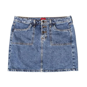 Mossimo Denim Mini Skirt Juniors 13 Button Fly Jean Skirt Retro Y2K 90s Festival - Picture 1 of 10
