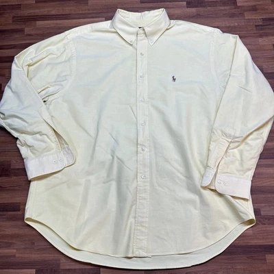 Ralph Lauren Polo Classic Fit Yellow Oxford Button Down Shirt Men 18 34/35 - Image 1 of 4