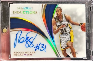2018-19 Immaculate Collection Reggie Miller Inductions On Card Auto 1/25 SSP HOF - Foto 1 di 1
