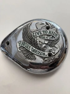 Cubierta purificadora de aire Harley-Davidson de colección de 1980 “Live To RideTo Live” Tear Drop👀 - Imagen 1 de 15