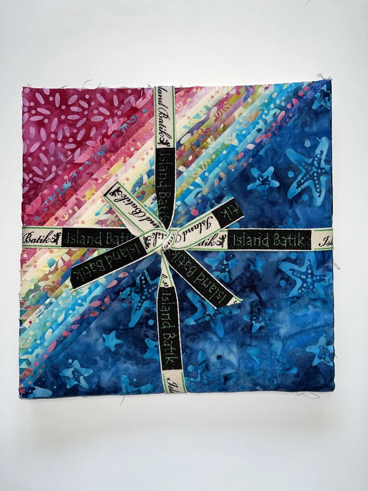 Island Batik Fabric - SEA COOKIES Blue Pink - (42) 10" Batik Fabric Squares - Image 1 of 1