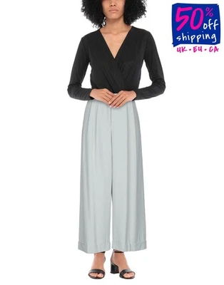 RRP €410 FABIANA FILIPPI Cropped Trousers IT42 US-S UK10 Wool Blend Wide Leg - Image 1 of 4