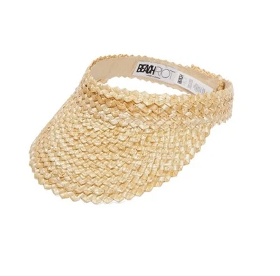 Beach Riot Straw Visor One Size Lightweight Adjustable Beach Resort Outdoor New - Image 1 of 4