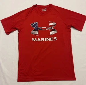 Under Armour Marines USA amerikanische Flagge Logo Herren rot Small T-Shirt kurzarm - Bild 1 von 6