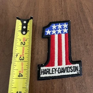 Harley Davidson Nummer 1 Patch USA Flagge HD Motorrad Jacke Weste zum Aufnähen 4 Zoll - Bild 1 von 3