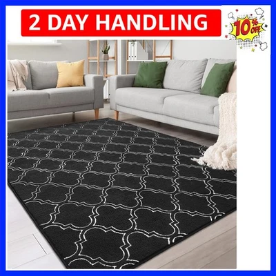 Alfombra geométrica Shag 5x7 para sala de estar, grande moderna espuma viscoelástica interior... Foto 1 de 4