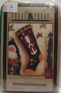 Hodge Podge Stocking kit, felt, floss, pattern pieces on transfer paper, uncut - Picture 1 of 3