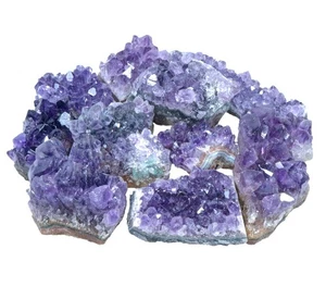 Kleine Amethyst Kristalle | 100% naturbelassene Drusenstücke | 10er Set - Picture 1 of 4