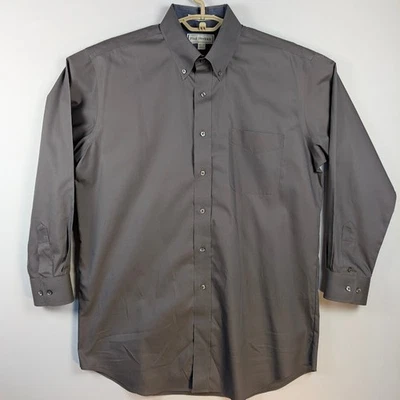 Camisa de vestir Paul Fredrick de algodón de dos capas sin planchar para hombre 16,5-34 gris Foto 1 de 4