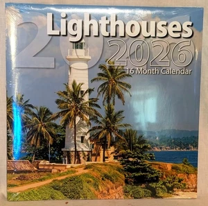 2026 Leuchttürme 16 Monate Sept 2025 - Dez 2026 Größe 12"x12" Wandkalender - Bild 1 von 2
