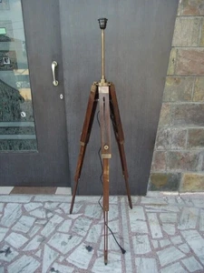 Treppiede da pavimento in legno Vintage 3 pieghe regolabile in legno adatto... - Foto 1 di 6