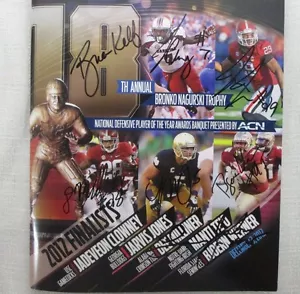 2012 Signed Bronko Nagurski Program Brian Kelly Manti TE'O Jones Jadevon Clowney - Picture 1 of 5
