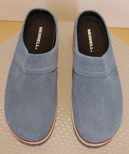 Merrell Women's Size 9.5 Blue Suede Juno Clog Mule Shoes J001198 - Picture 1 of 9