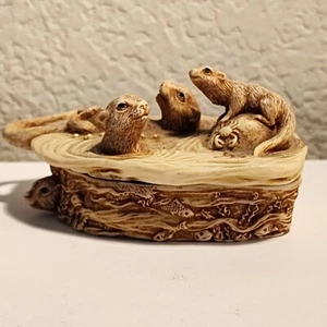 Vintage SIAB "Sea Otter Fun” Trinket Box Figurine by1995 E Vincent - Scarce - Picture 1 of 5