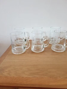 1970 Vintage 6 x Glühwein Apfelwein Bier Weinrebe geätzt Sammlerstück - Bild 1 von 6