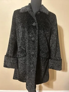 J. Jill J JILL Black Boucle Vintage Style Coat Sz SP - Picture 1 of 13