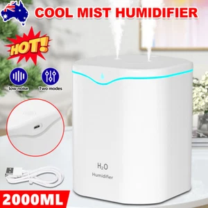 2000ML Air Humidifier Ultrasonic Cool Mist Steam Purifier Aroma Beauty Bedroom - Picture 1 of 12