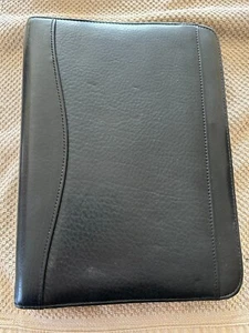 Vintage ~ Tageszeitschaltuhr braun Leder Planer 7 Ringe Ordner Notizbuch Organizer FOLIO - Bild 1 von 5