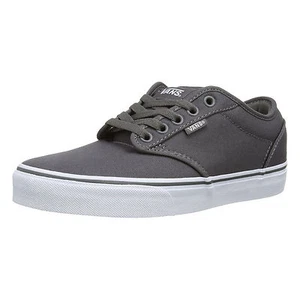 VANS Atwood Hombres Lona Patinador Entrenadores Zapatos Lisos Con Cordones Plimsolls Gris Blanco - Imagen 1 de 8