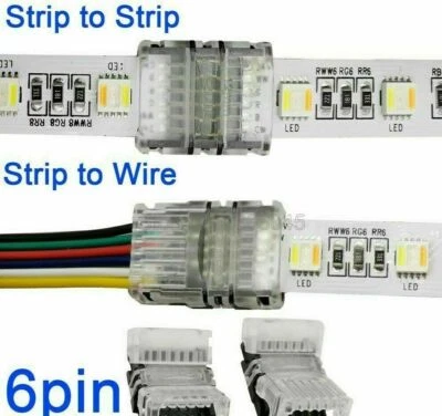 WIRE TO STRIP CONNECTOR CLIP LED 8mm 10mm RGB-W 2Pin 3Pin 4Pin 5Pin PCB ADAPTER - Image 1 of 4