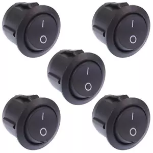 5 x On/Off Round Circular Rocker Switch Car Dash Dashboard Boat 12V 20mm - Picture 1 of 1