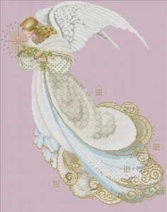 SCHEMA PUNTO CROCE FATA ANGELO DEI SOGNI ANGEL OF DREAMS CROSS STITCH NATIVITY - Picture 1 of 2