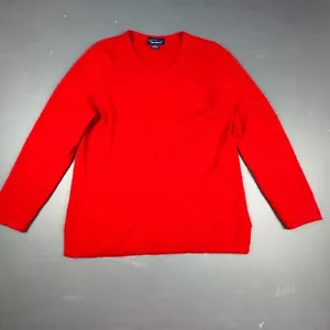 Charter Club Cashmere Sweater Women’s XL V-Neck Red Knit Soft Long Sleeve Casual - Picture 1 of 7