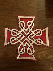 6” Red Celtic Maltese Cross Patch - Picture 1 of 2