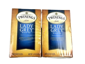 (2) Twinings Lady Grey Black Tea - 20 tea bags 40 total exp 2026 - Picture 1 of 6