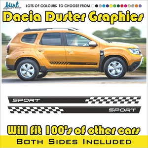 DACIA DUSTER Side Stepway Sandero Rayas Calcomanías Adhesivas Gráficos P&P 010 GRATIS - Imagen 1 de 4